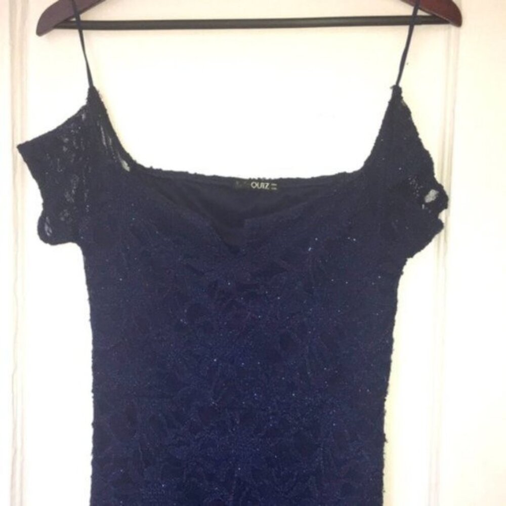 Beautiful shiny dark blue dress